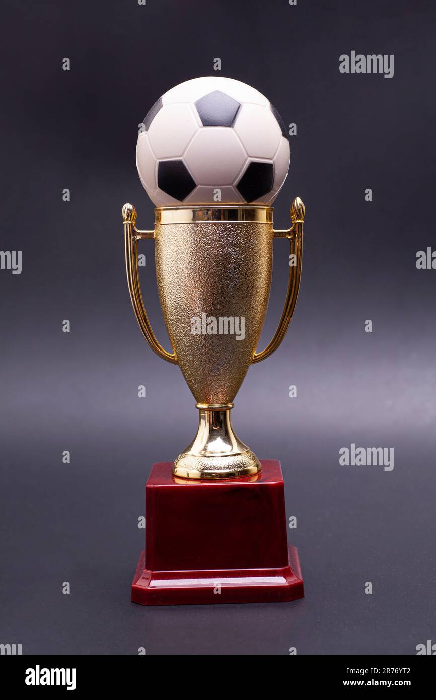 Fútbol Balón de Oro el trofeo de campeón Imagen Vector de stock - Alamy