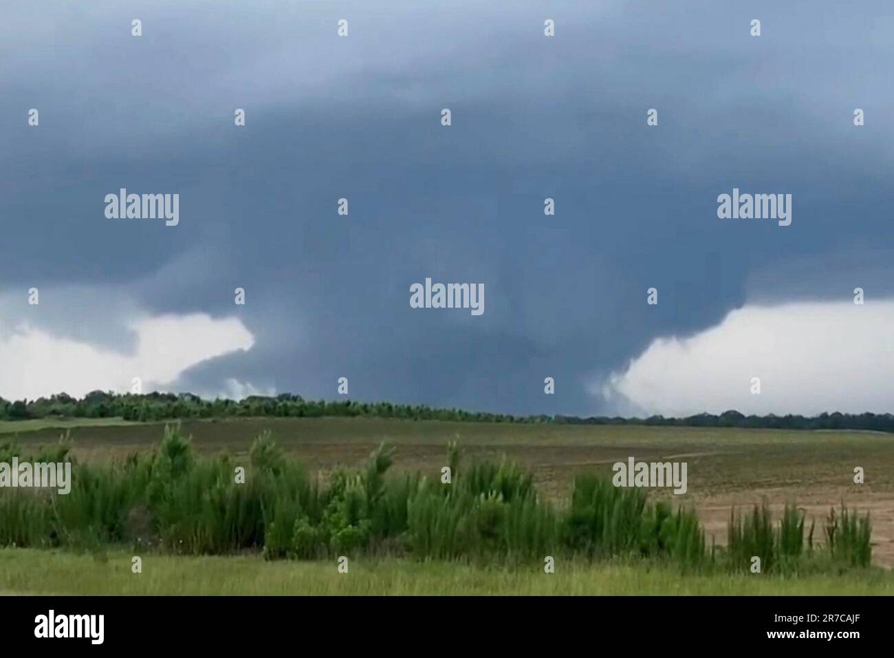 This screenshot taken from a video shows a tornado on June 14, 2023, in