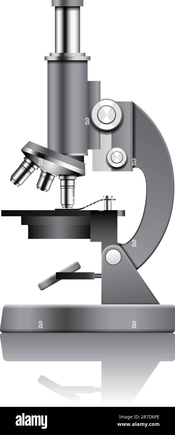 Ilustración vectorial en capas de microscopio. Ilustración del Vector