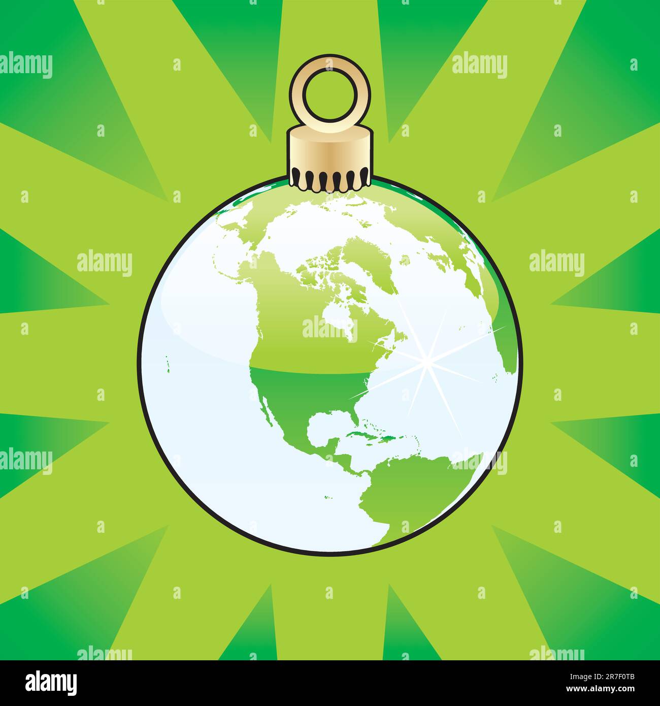 bombilla de navidad de color totalmente editable con diseño de globo mundial Ilustración del Vector