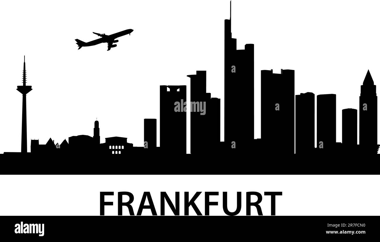 Ilustración vectorial detallada de Frankfurt am Main, Alemania Ilustración del Vector