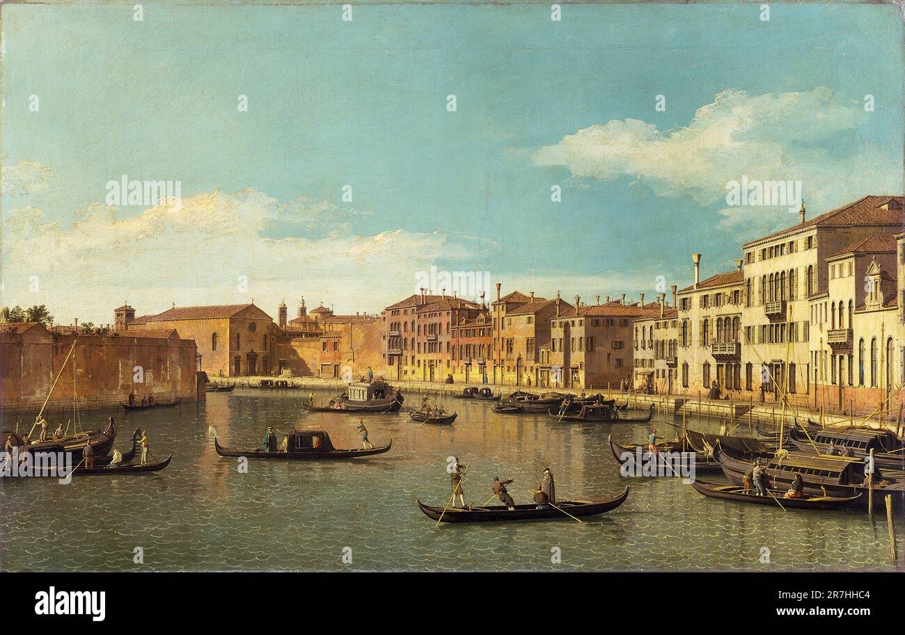 Venecia, el Canale di Santa Chiara pintado por el pintor veneciano Giovanni Antonio Canal, comúnmente conocido como Canaletto, en c. 1740 - 1750 Foto de stock