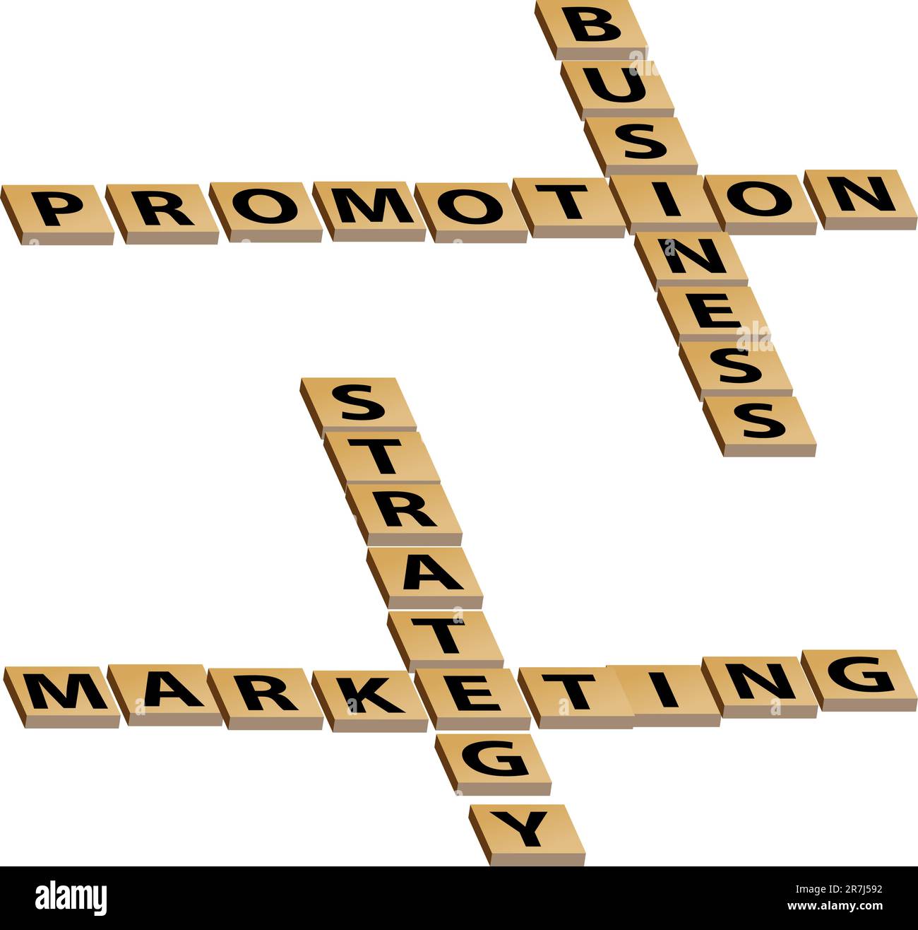 Una imagen de una estrategia de marketing de promoción empresarial crucigrama. Ilustración del Vector