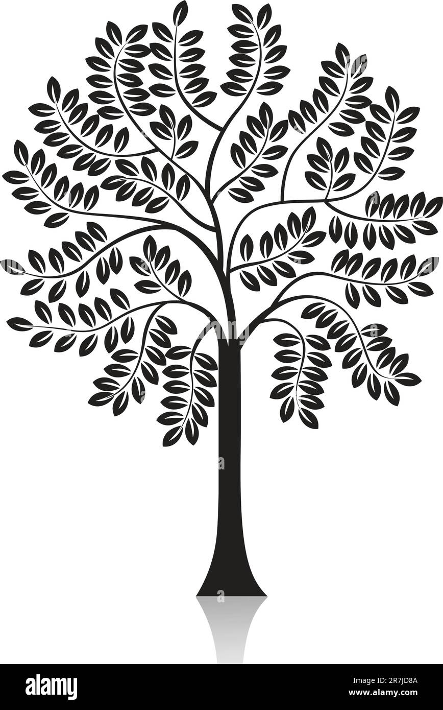 Silueta de árbol Ilustración del Vector