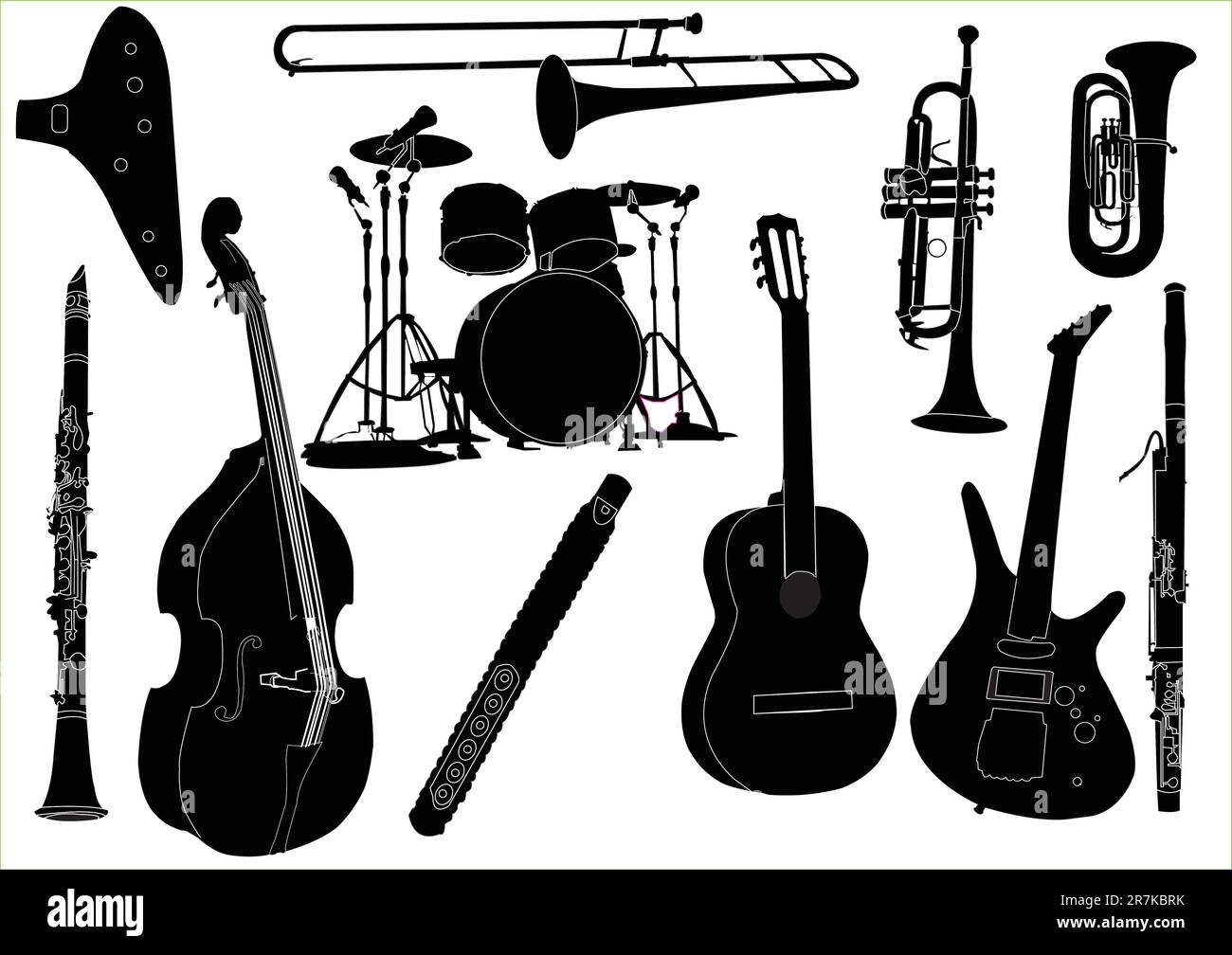 colección de instrumentos musicales - vector Ilustración del Vector