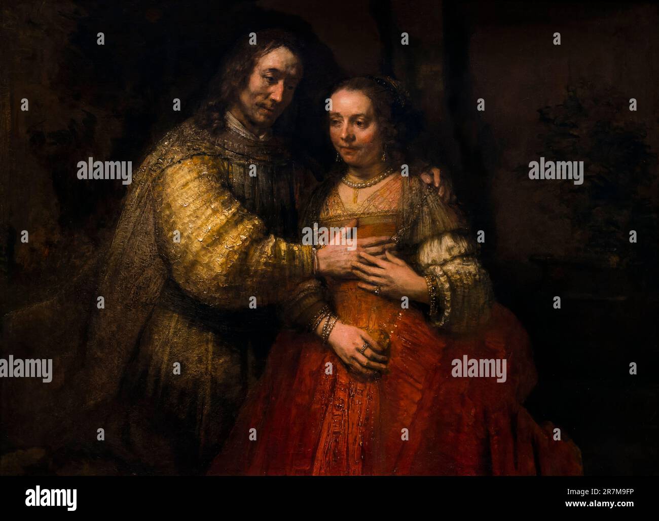 La Novia Judía, Isaac y Rebecca, Rembrandt, circa 1665-9, Rijksmuseum, Amsterdam, Países Bajos, Europa, Foto de stock