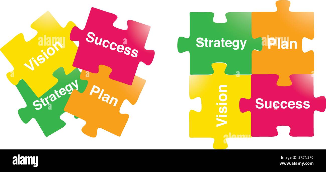 Visión-Estrategia-Plan-Éxito Ilustración del Vector