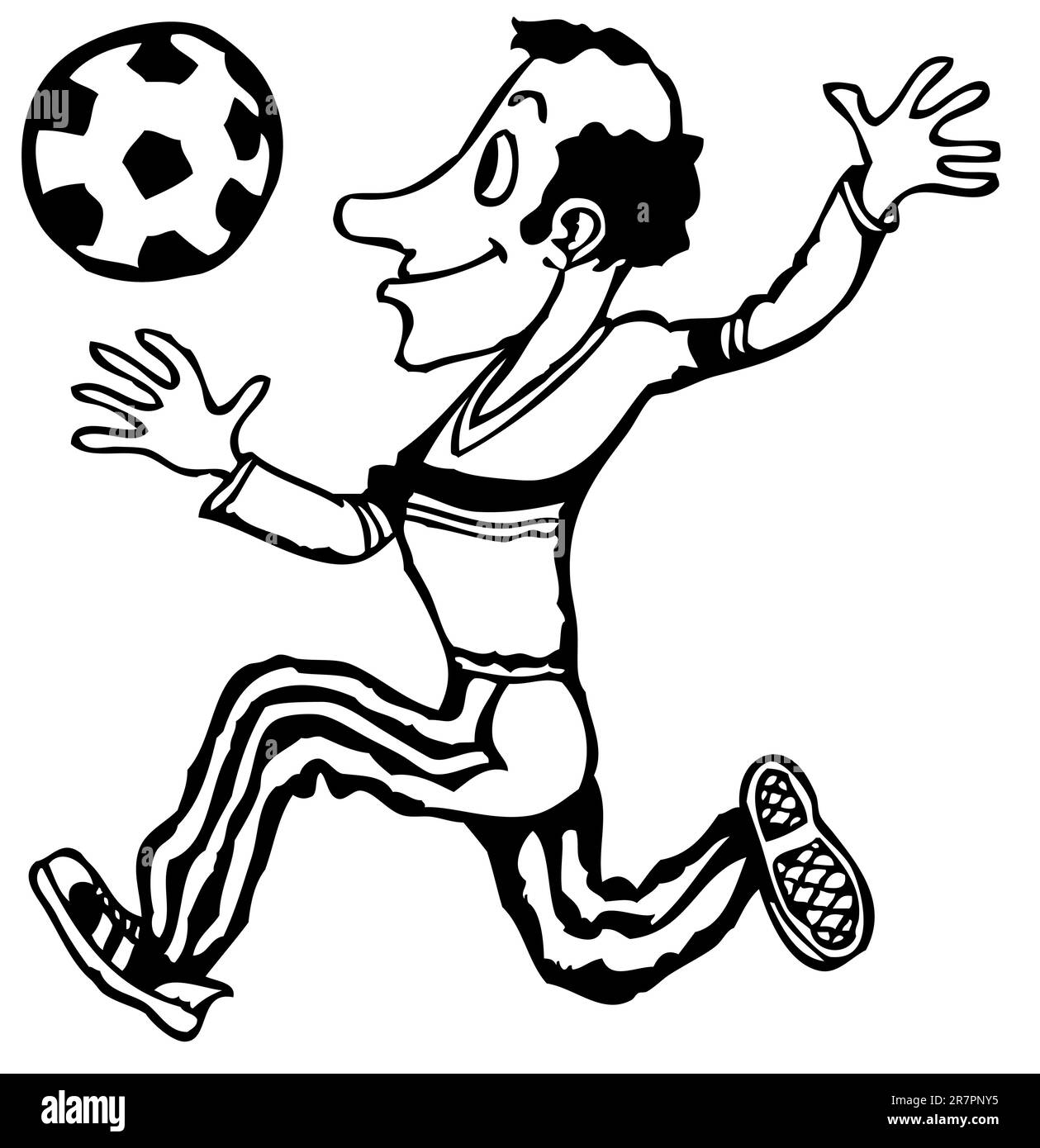 Jugador con balón de fútbol Ilustración del Vector