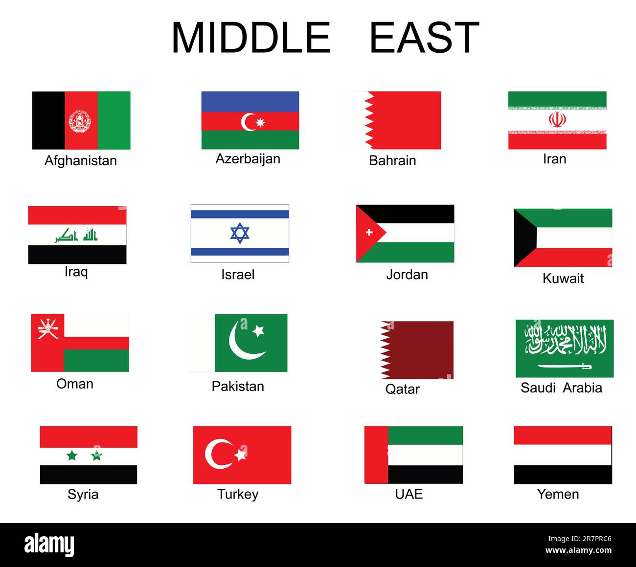Lista De Todas Las Banderas De Los Países De Asia Central Imagen Vector De Stock Alamy 8395