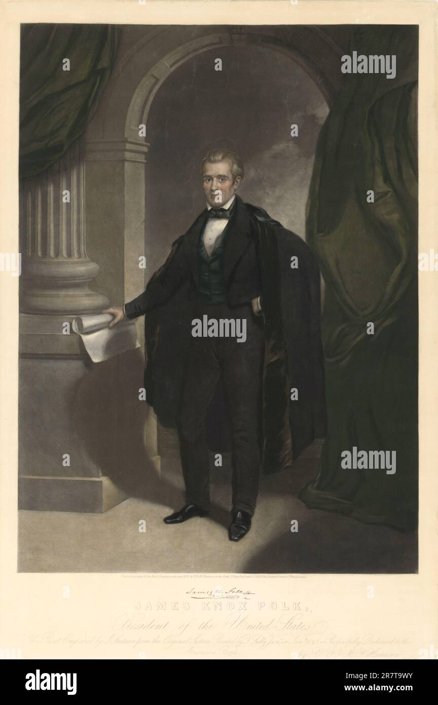 James K. Polk 1845 Foto de stock