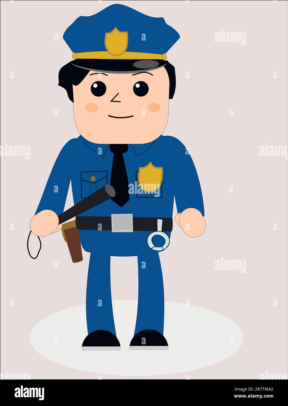 Un Policía Con Una Porra En La Mano Su Texto Aquí Ilustraciones svg,  vectoriales, clip art vectorizado libre de derechos. Image 66224887