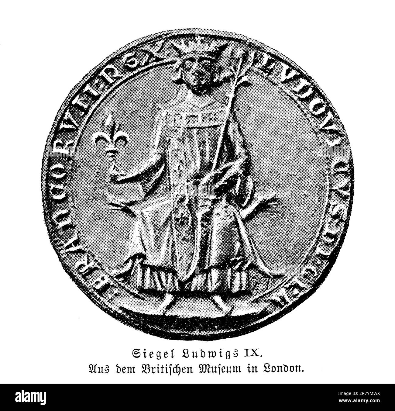 Sello de Luis IX de Francia (San Luis) , siglo XIII Foto de stock