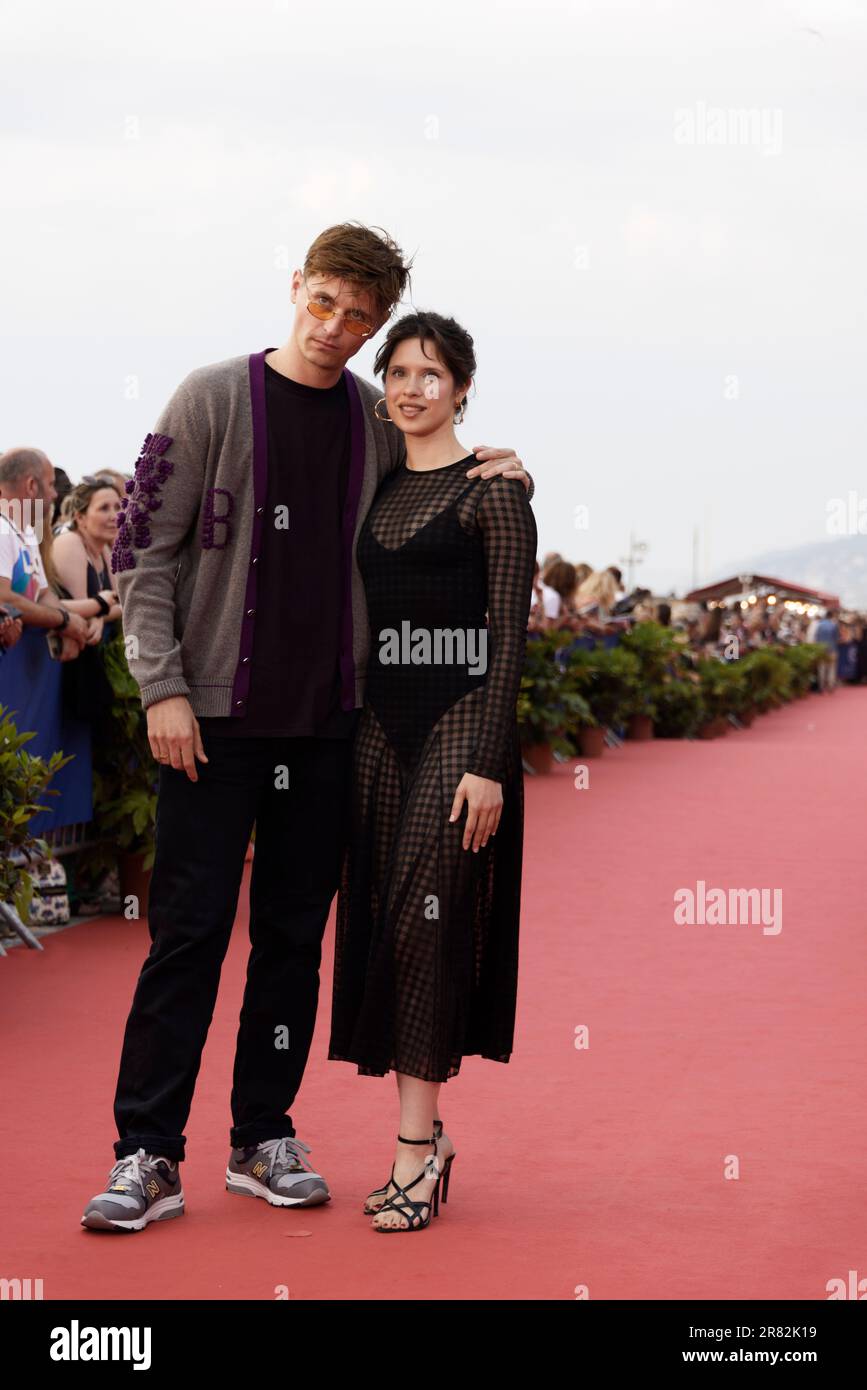 Cabourg, France. 17th June, 2023. Raphael Quenard and Daphne Patakia