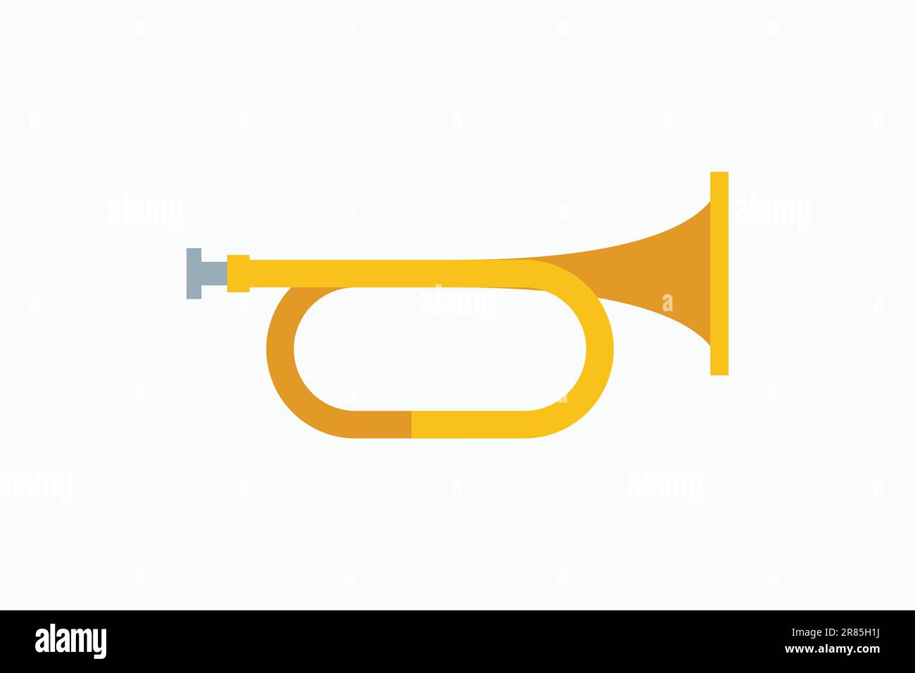 Trompeta Musical De Juguete Amarillo. Sobre Un Fondo Blanco