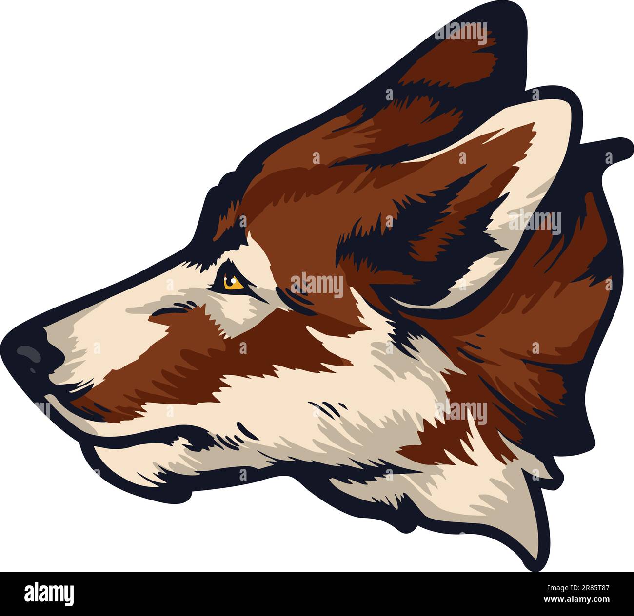 Ilustración de la cara del lobo. Salvaje. Cara. Vector Ilustración del Vector