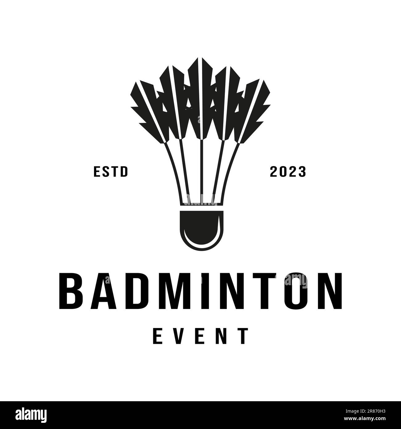 Silueta de bádminton vintage retro antiguo. símbolo, icono de bádminton