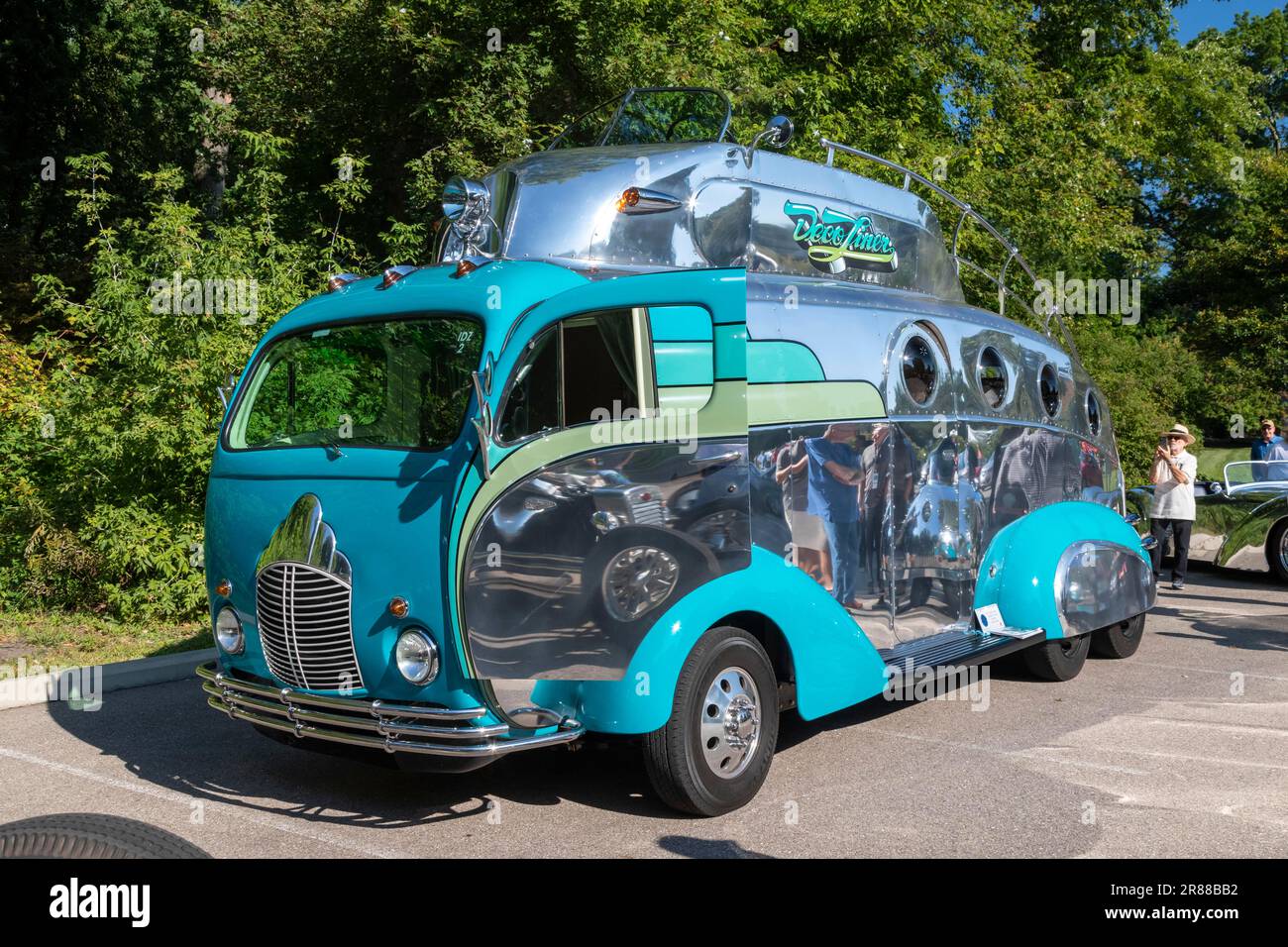 Grosse Pointe Shores, Michigan, The Decoliner, un vehículo construido por el diseñador y escultor automotriz Randy Grubb en el espectáculo de automóviles Eyes on Design Foto de stock