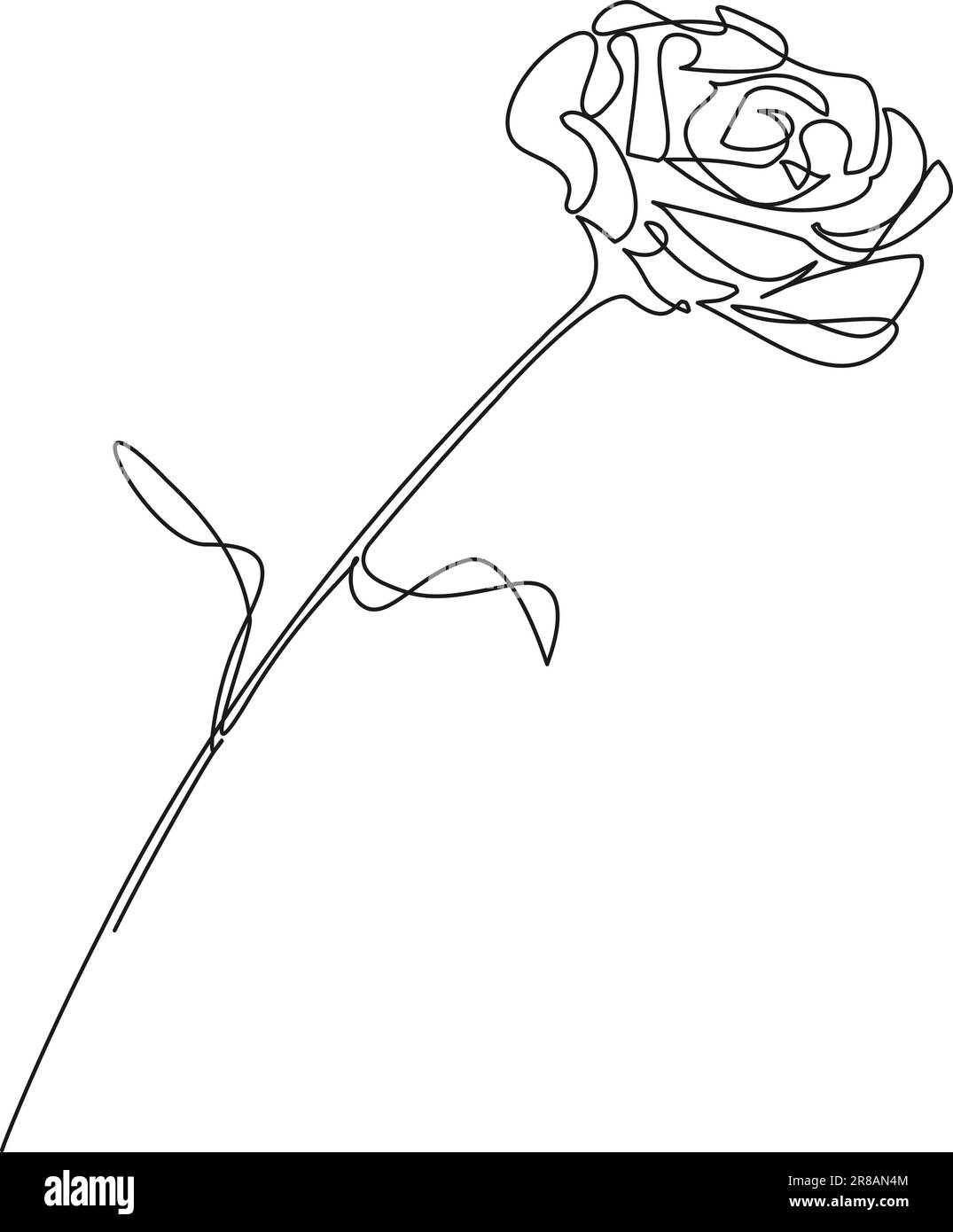 dibujo continuo de una sola línea de una flor, ilustración vectorial de arte de línea Ilustración del Vector