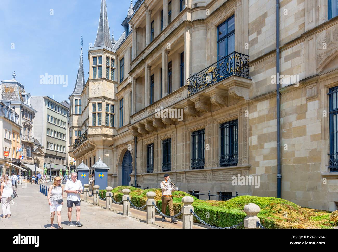 Palais Grand-Ducal, Rue du Marché-aux-Herbes, Ville Haute, Ciudad de Luxemburgo, Luxemburgo Foto de stock