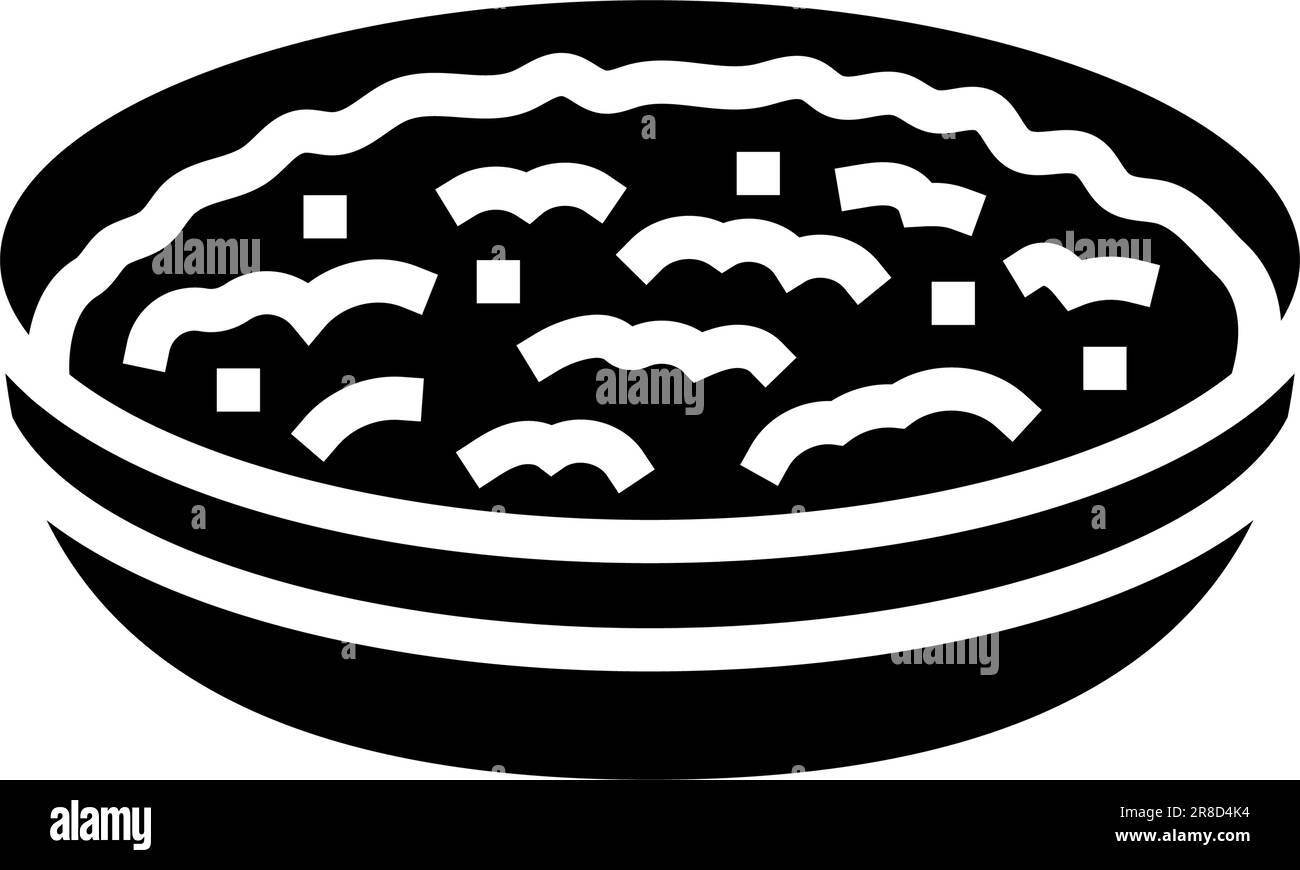 arroz pudding bowl alimento dulce glifo icono ilustración vectorial