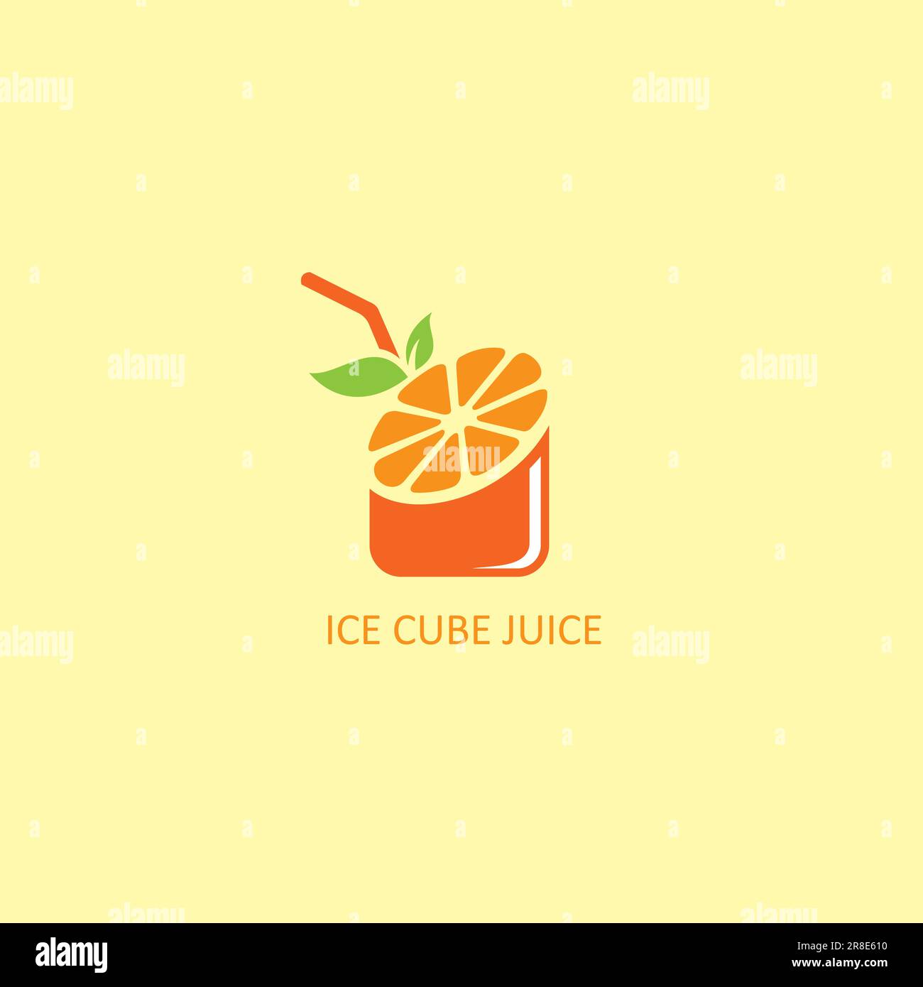 ICE Juice Orange Logo. DrinkFresh Diseño de Logo Ilustración del Vector