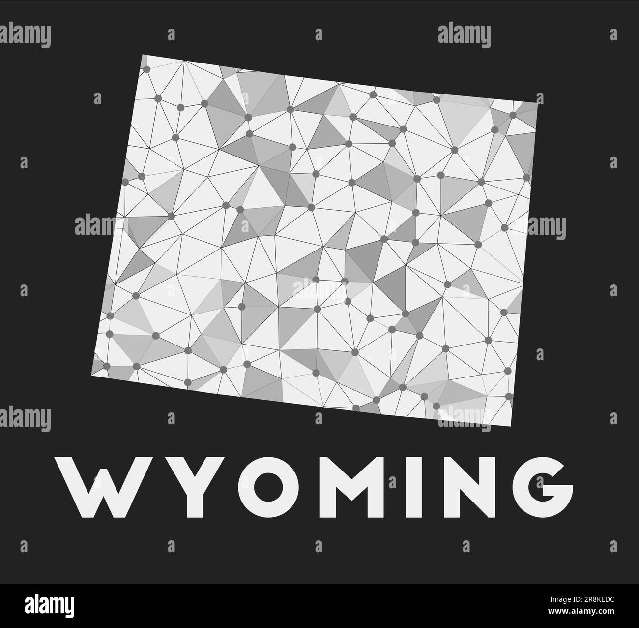 Wyoming mapa de la red de comunicación de nosotros el estado. Wyoming