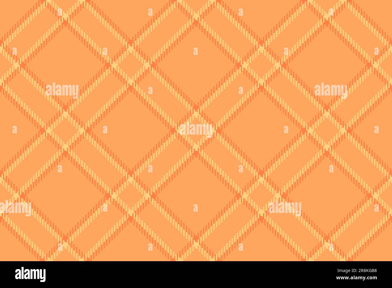 Textura de cuadros tartán de patrón de tela sin costuras con un control de fondo de vector textil en colores naranja y ámbar. Ilustración del Vector