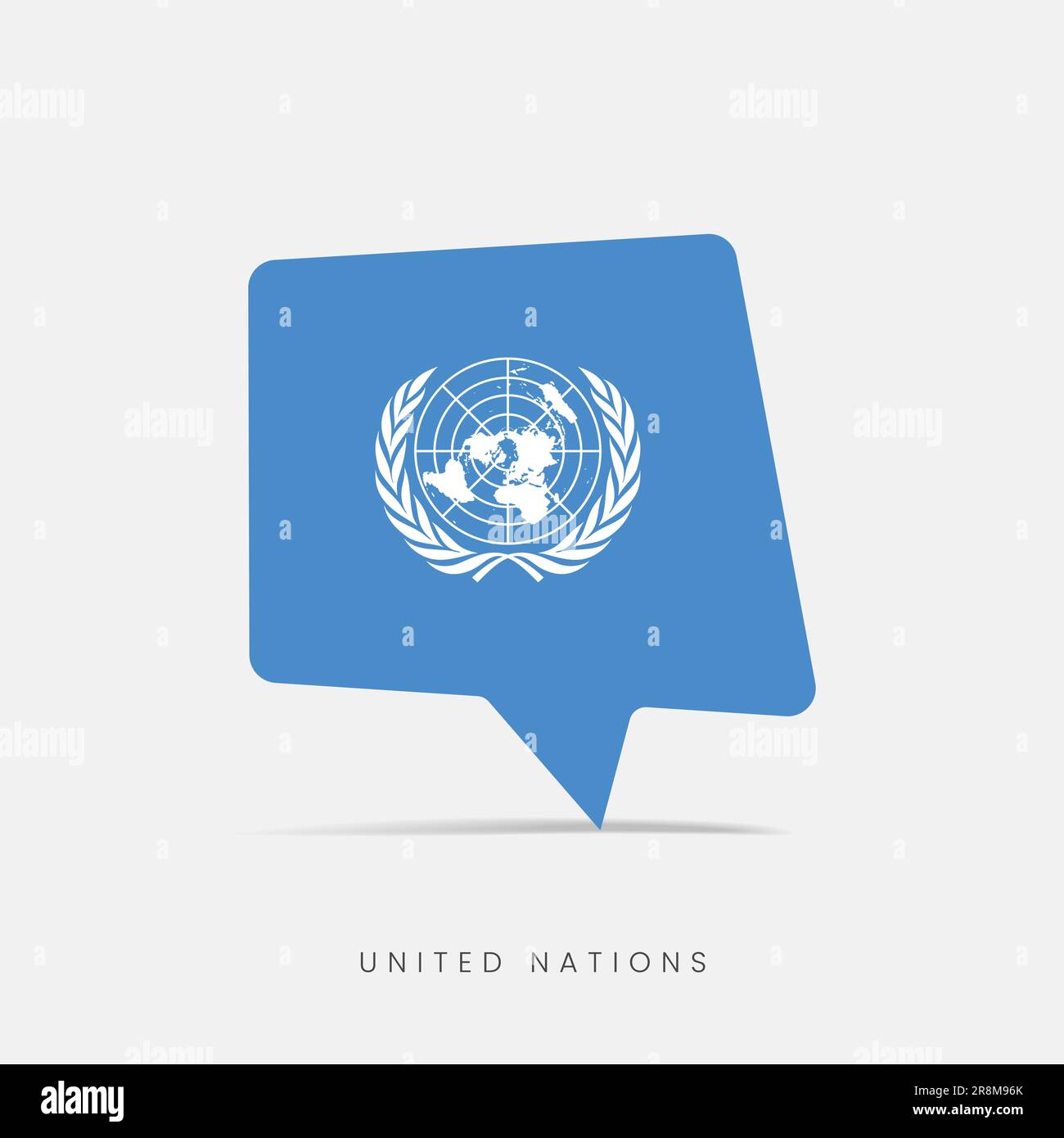 Bandera de las Naciones Unidas burbuja icono de chat Ilustración del Vector