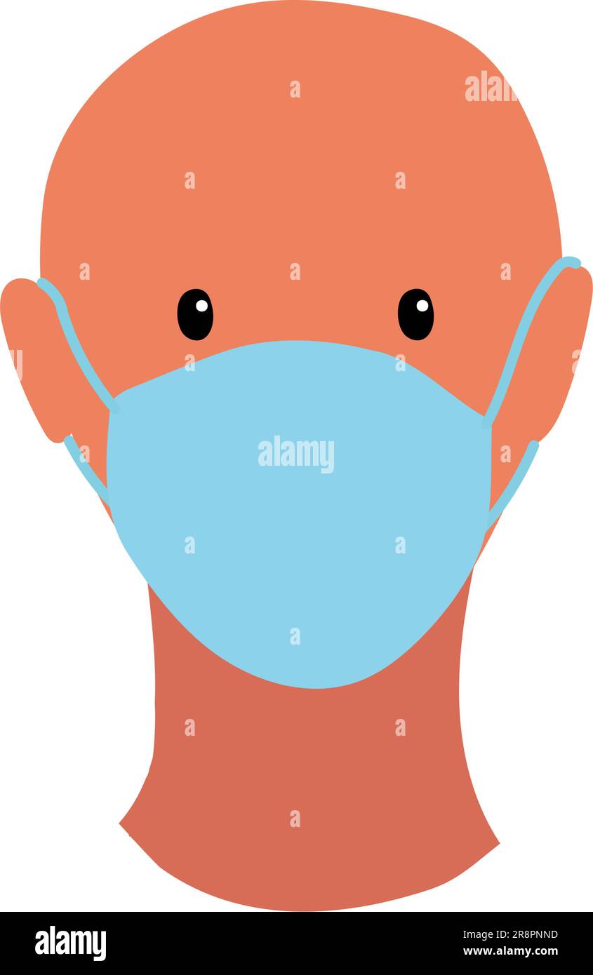 Cara masculina con máscara protectora médica Ilustración del Vector