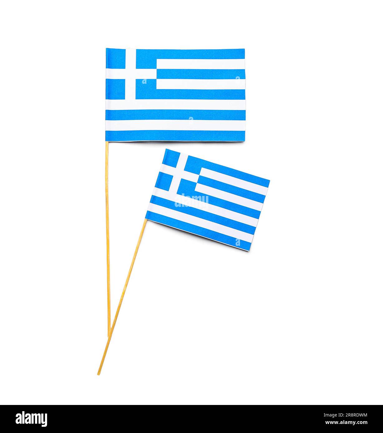 Banderas de Grecia aisladas sobre fondo blanco Foto de stock