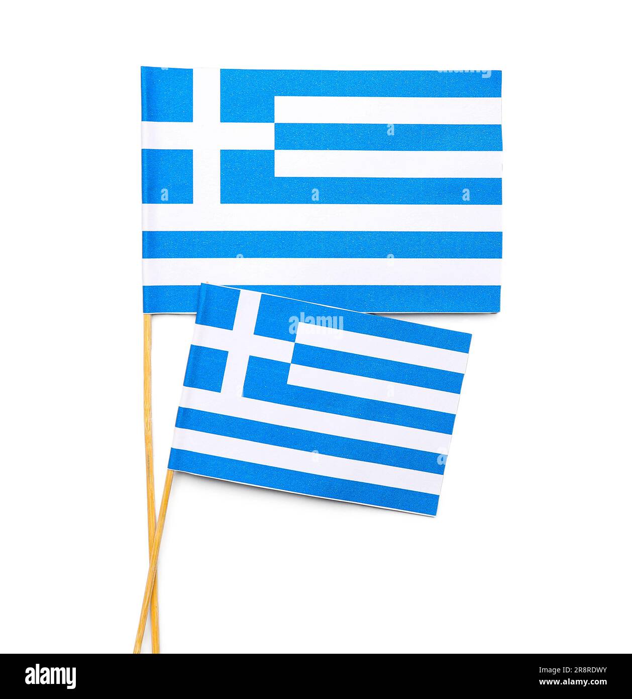 Banderas de Grecia aisladas sobre fondo blanco Foto de stock