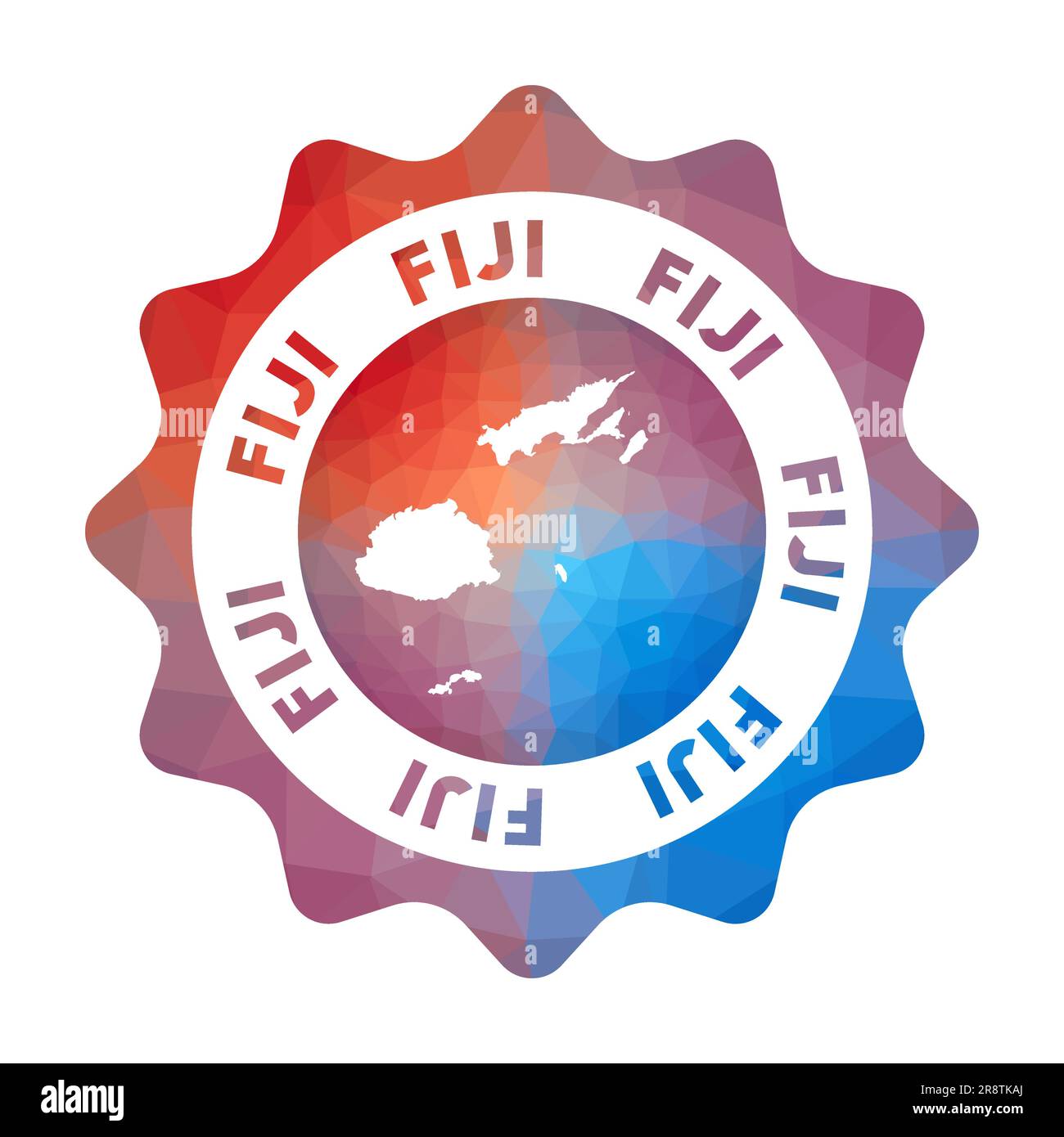 Fiji LOGO POLY BAJO. Colorido gradiente logotipo de viaje del país en ...