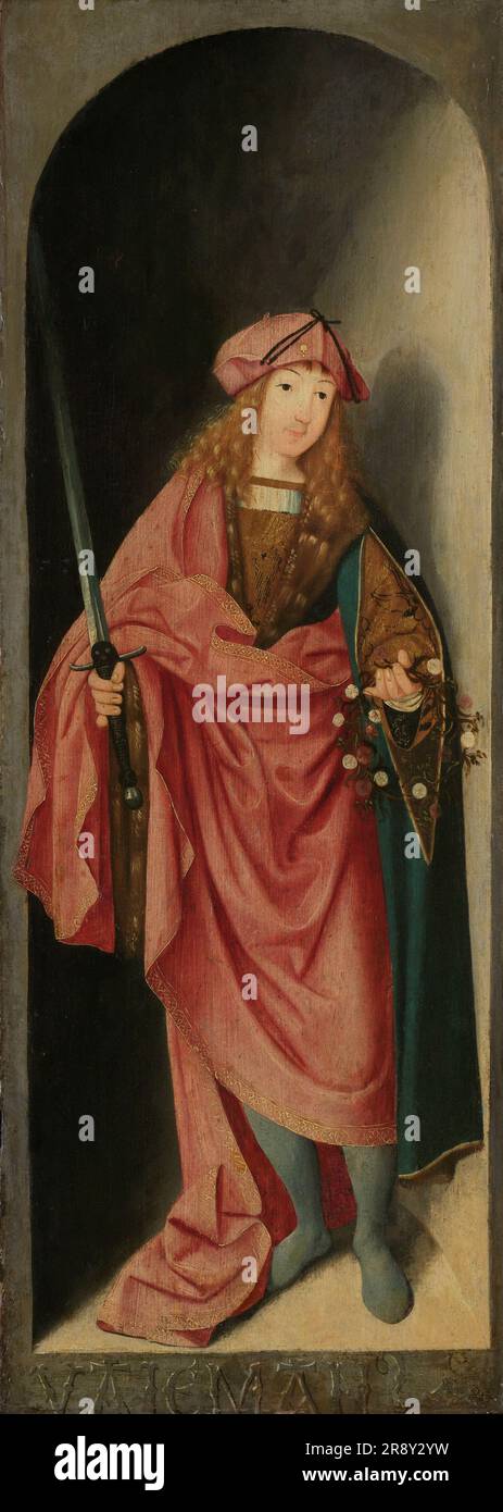 San Valeriano, ala izquierda de un tríptico, c.1490c.1500.Valeriano