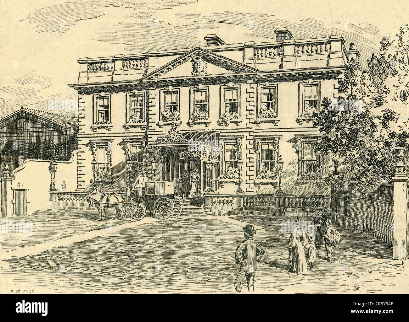 'The Mansion House, Dublin', c1900. Residencia oficial del Lord Mayor de Dublín desde 1715. De «Cassell's History of England, Vol. IX» (en inglés). [Cassell and Company, Limited, Londres, París, Nueva York &amp; Melbourne] Foto de stock
