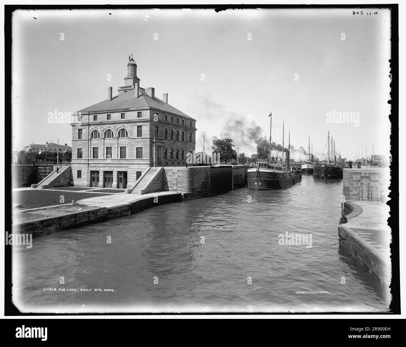 Bloqueo PoE, Sault Ste. Marie, entre 1890 y 1899. Foto de stock