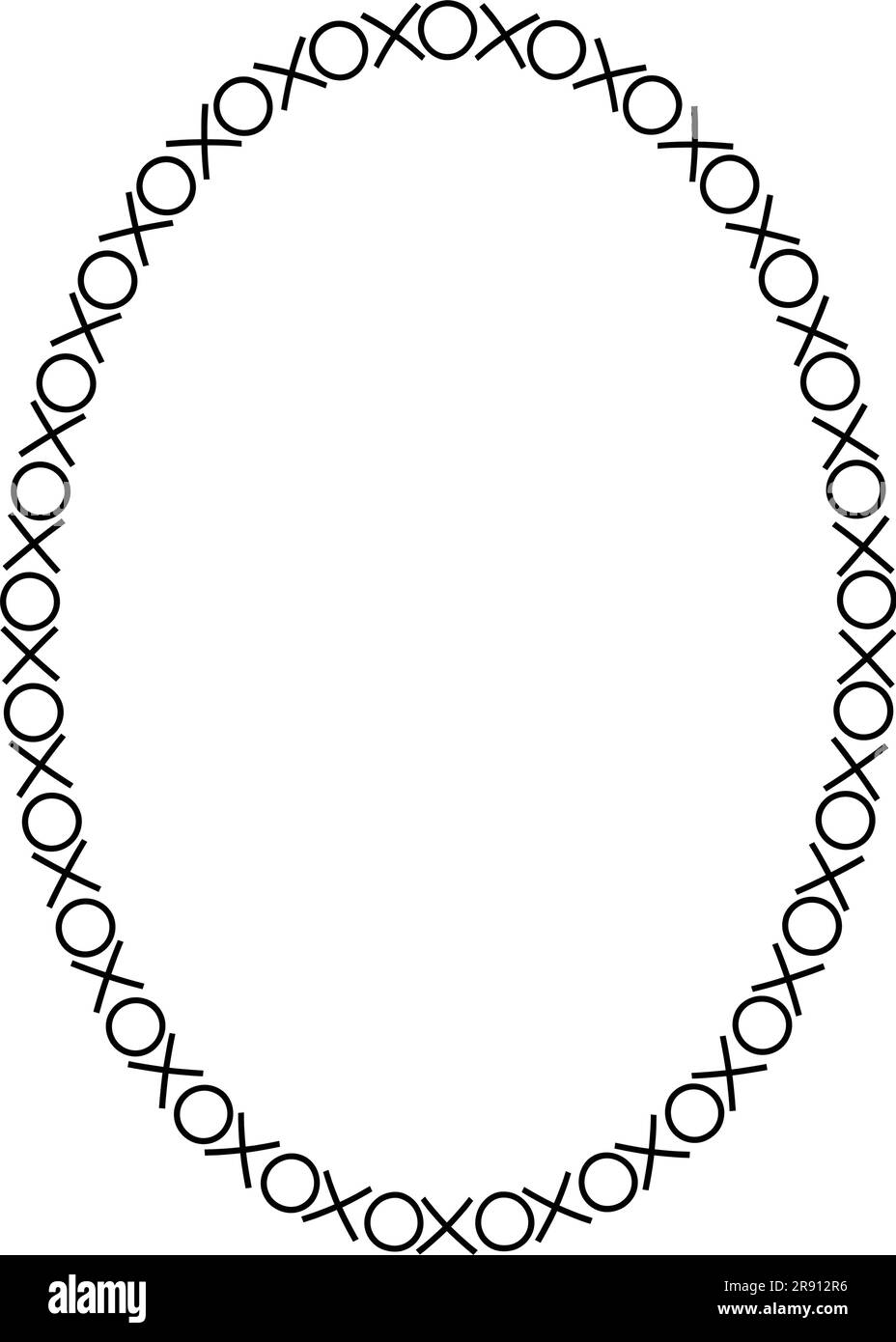 contorno de marco ovalado adornado