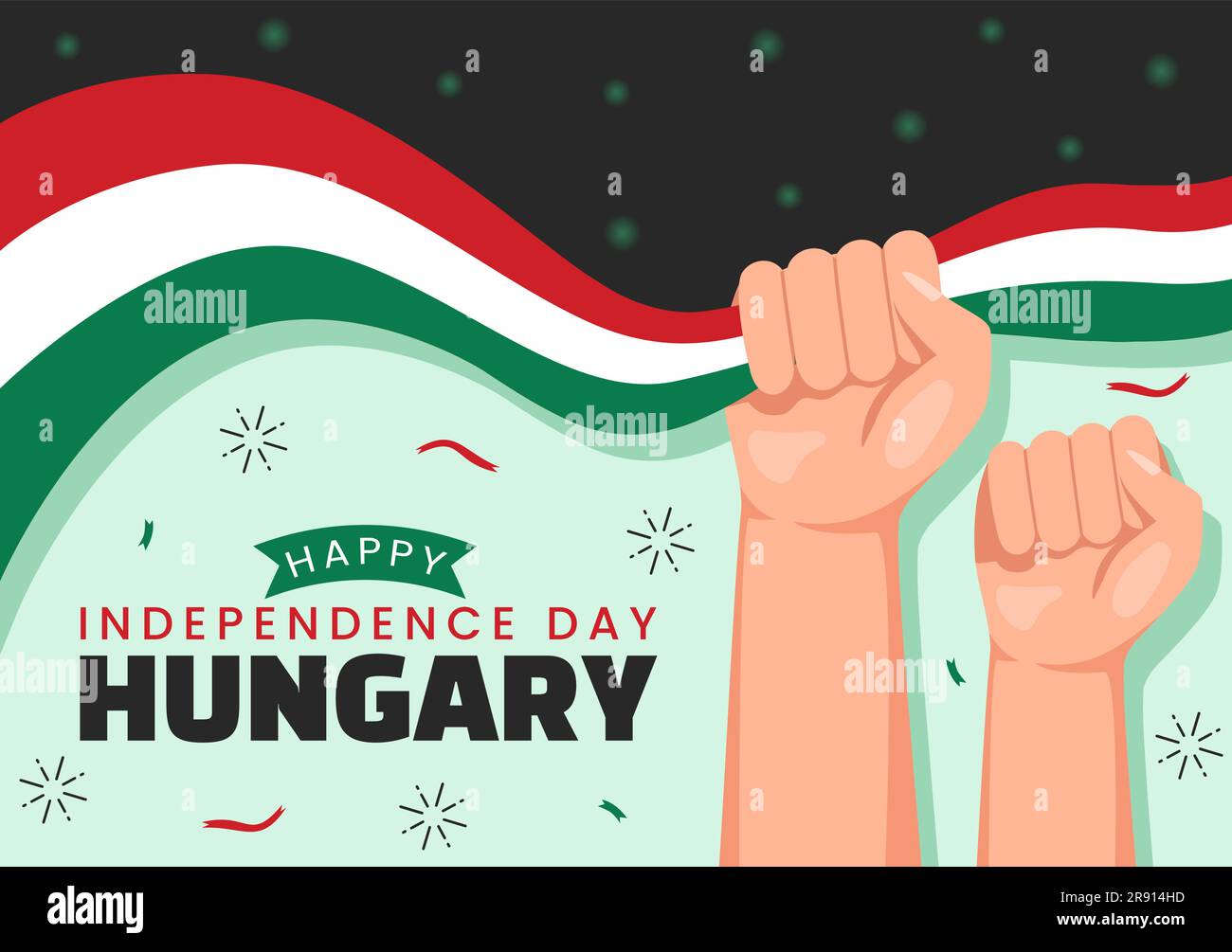 Ilustración del vector del día feliz de la independencia de Hungría con