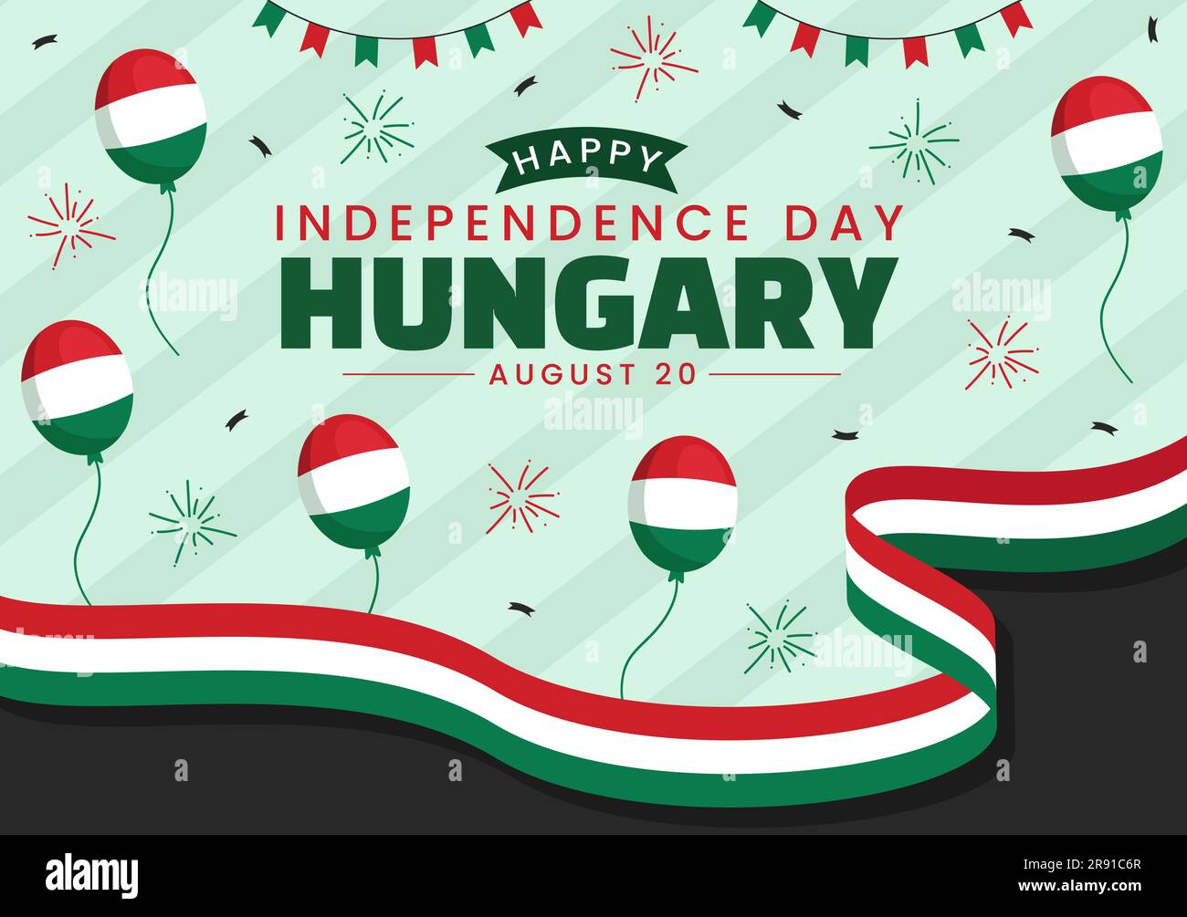 Ilustración del vector del día feliz de la independencia de Hungría con