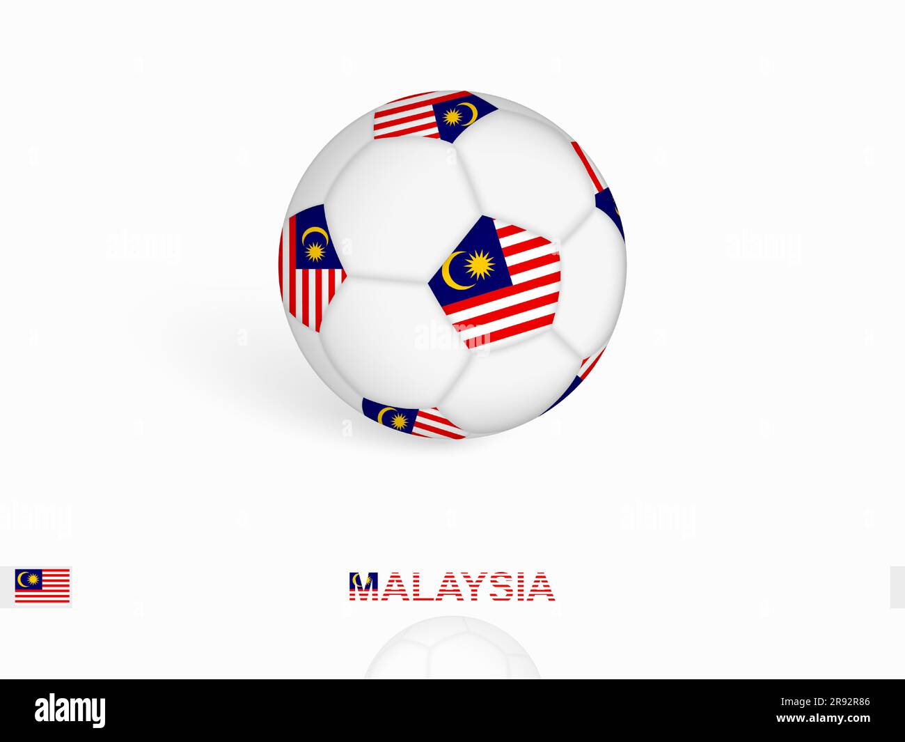 Balón de fútbol con la bandera de Malasia, equipo deportivo de fútbol