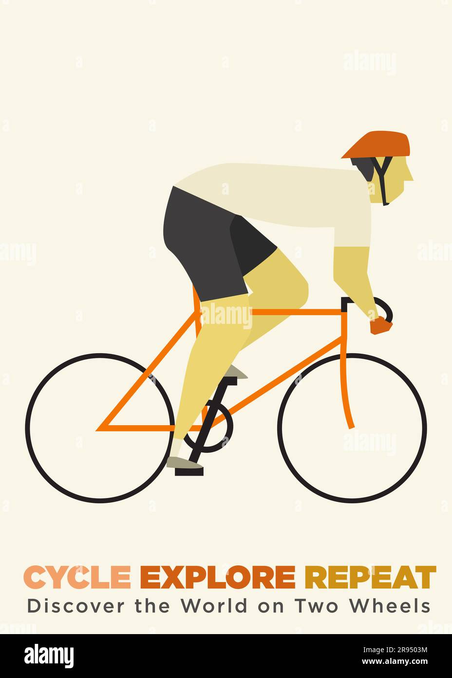 plantilla de póster simple de bicicleta de carretera. Ilustración del Vector