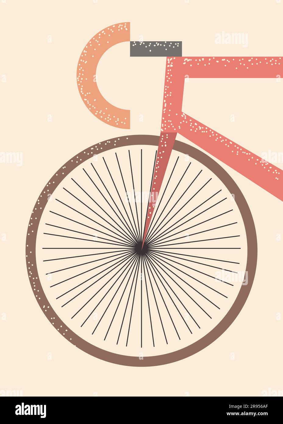 zona delantera de la bicicleta de carretera. estilo retro minimalista. ciclismo ilustración vectorial abstracto Ilustración del Vector