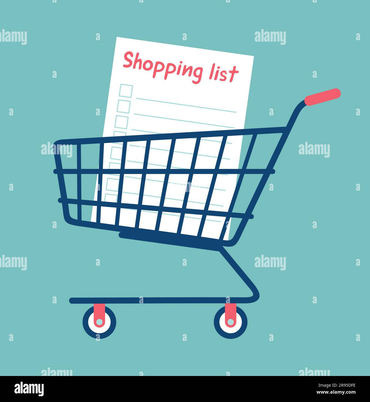 Icono de carrito de compras. Supermercado carrito de compras en estilo  plano con comida. Ilustración vectorial Imagen Vector de stock - Alamy