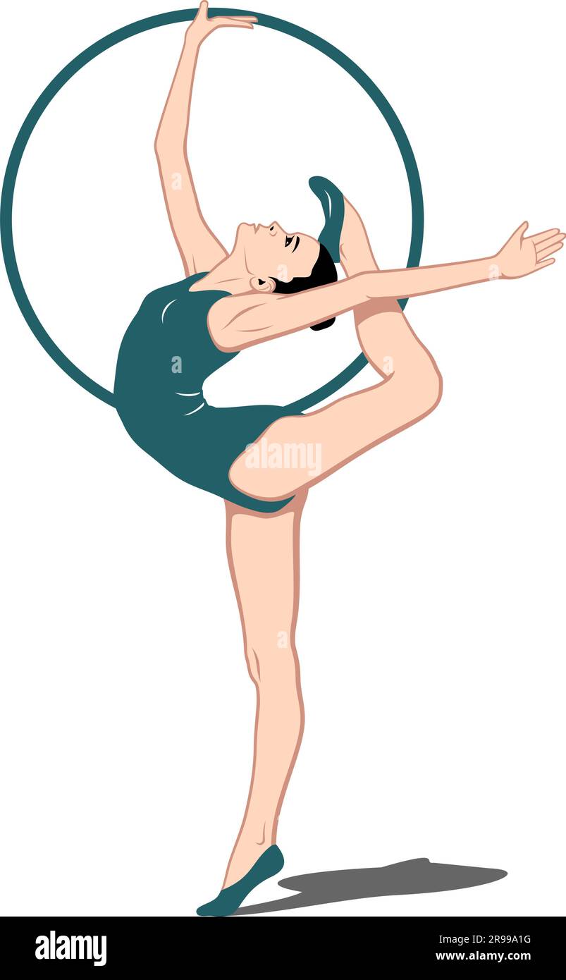 Bailarina de aro Imágenes vectoriales de stock - Alamy, aro gimnasia  ritmica niña