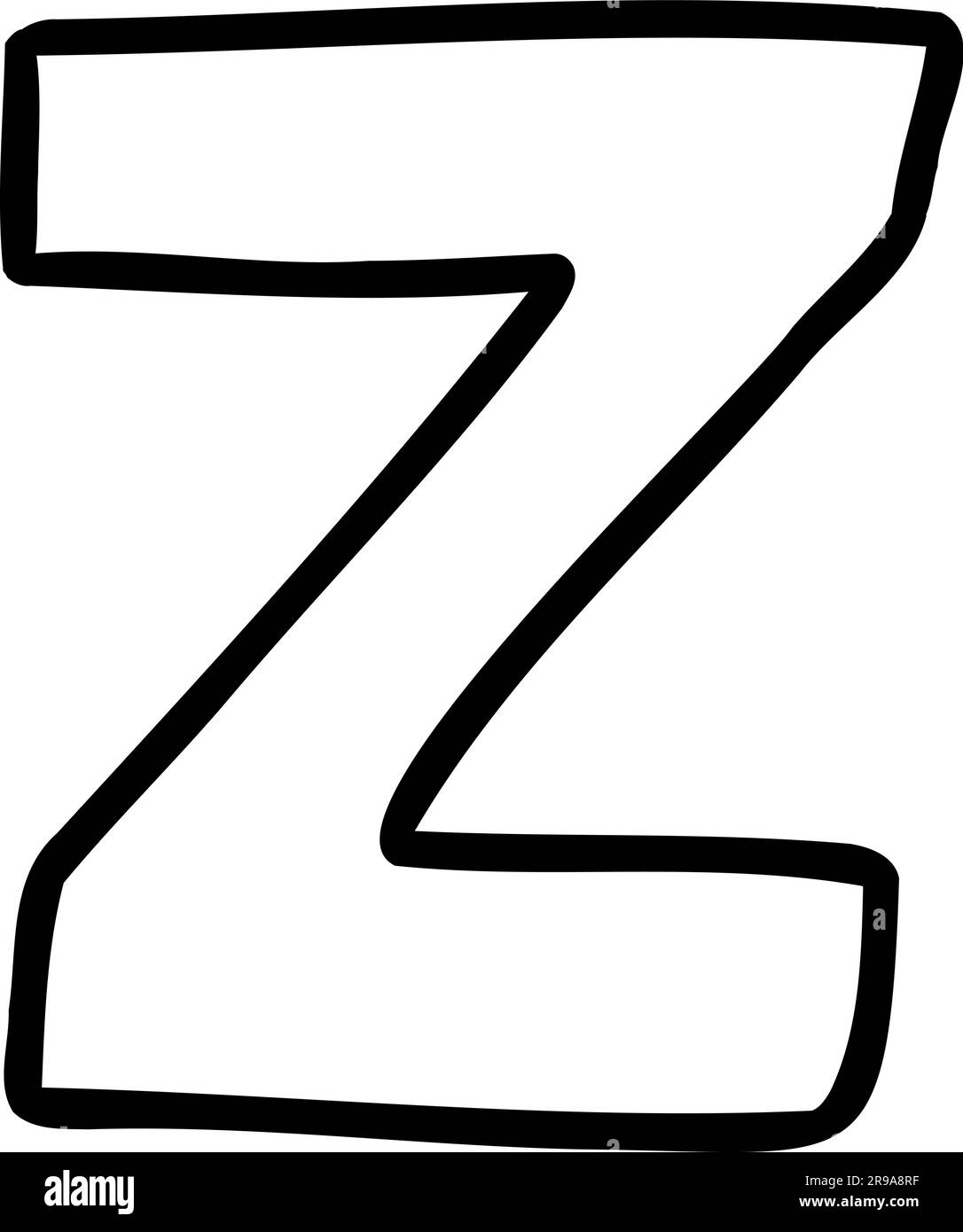 Caricatura Una carta de bosquejo en inglés latino abc Imagen Vector de