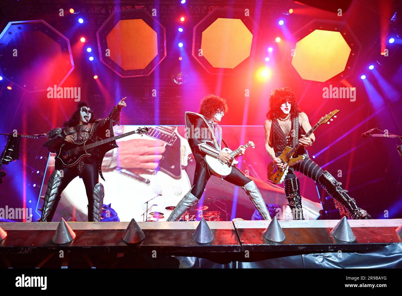 The rock band Kiss during a performance at the Rock Imperium Festival