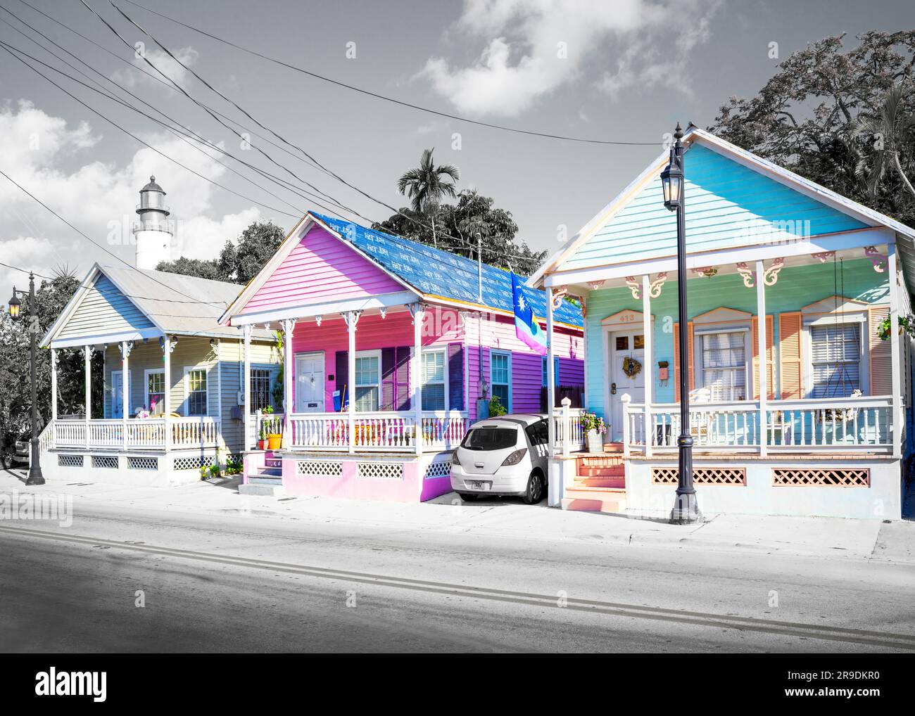 Arquitectura tropical Key West, Florida, Estados Unidos Foto de stock