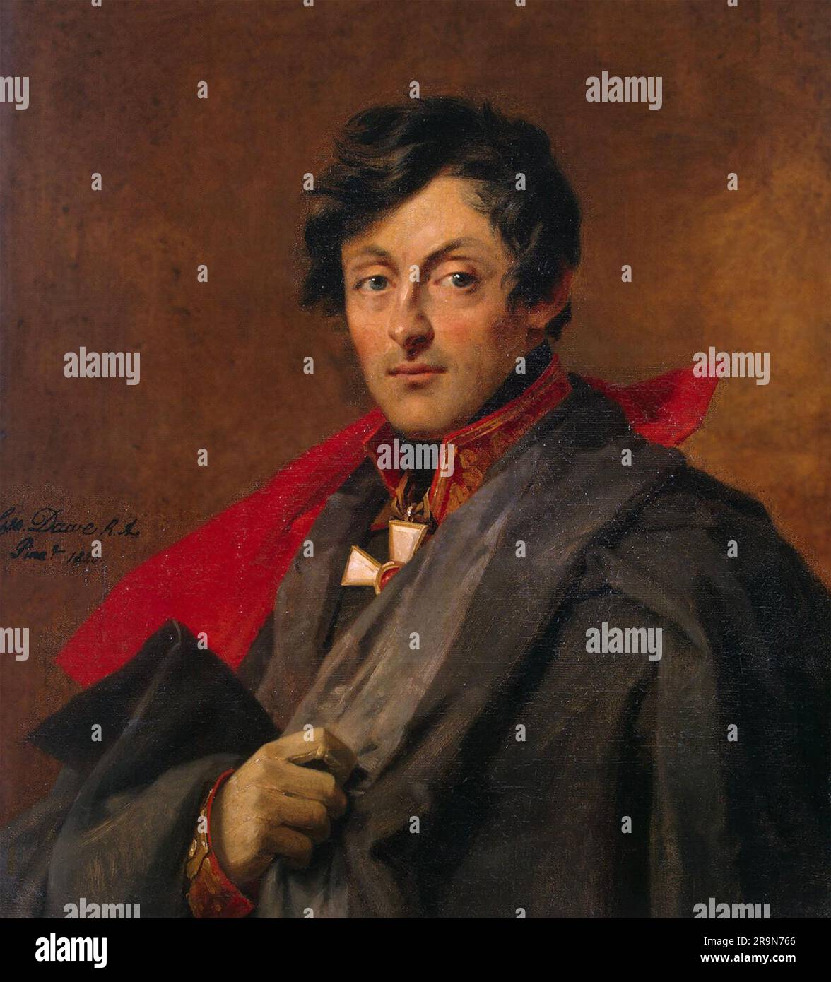 EL CONDE ALEXANDER IVANOVICH OSTERMANN-TOLSTOY (1770-1857) oficial del ejército ruso en una pintura de 1825 de George Dawe Foto de stock
