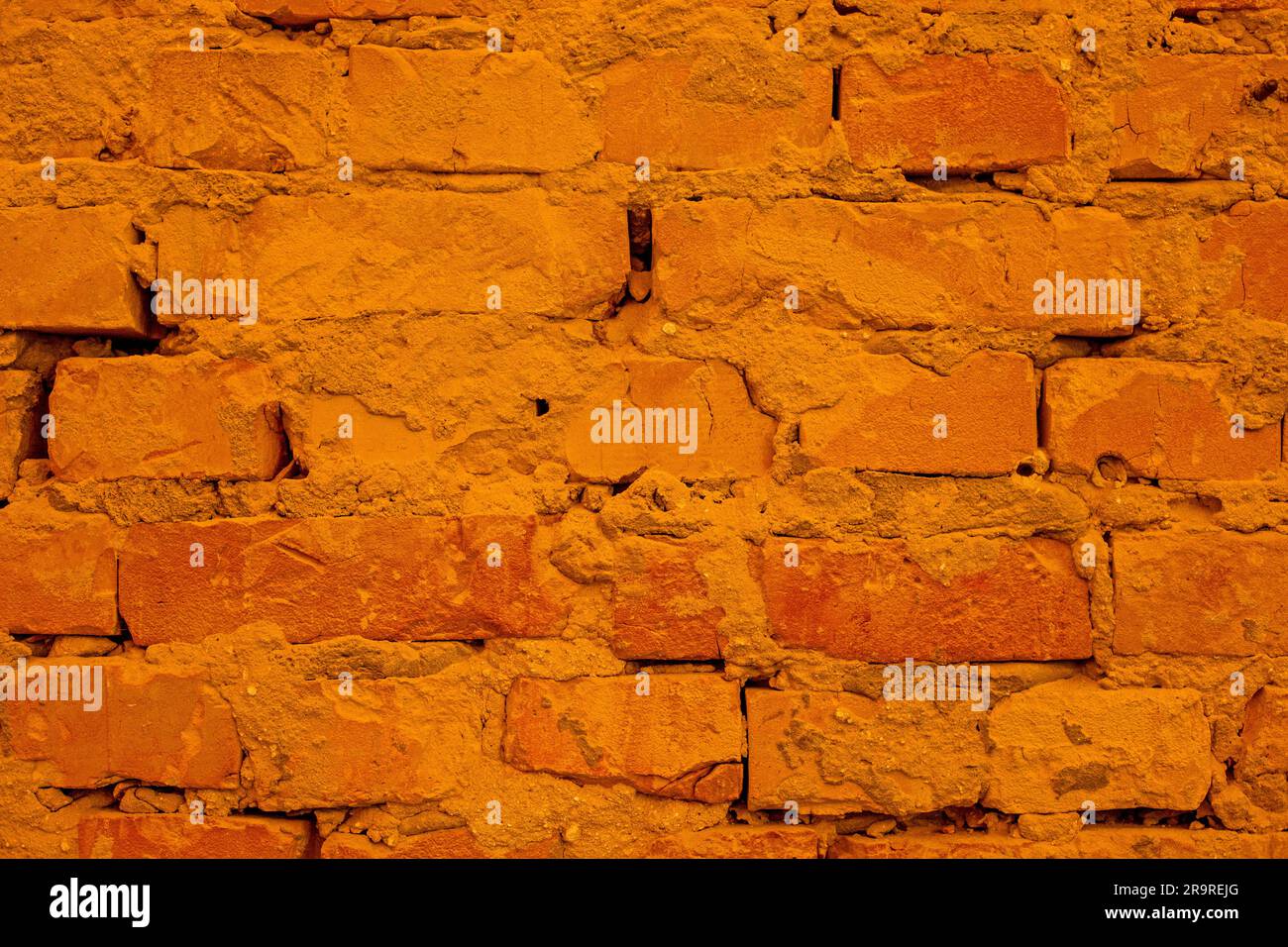 fondo de pared de ladrillo marrón texturizado natural abstracto Foto de stock