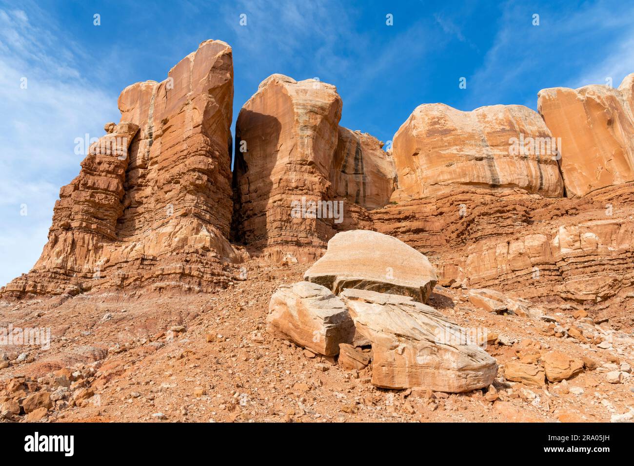 Formaciones rocosas, cerca de Bluff, Utah, EE.UU., por Dominique Braud/Dembinsky Photo Assoc Foto de stock