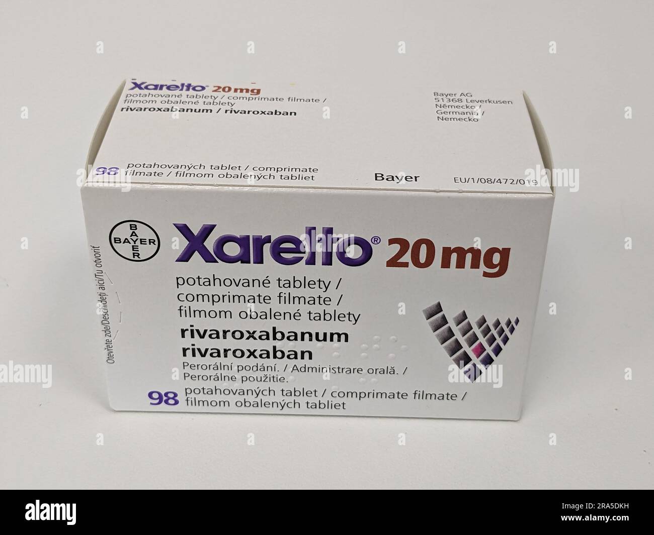 Praga, república Checa, mayo de 22 2023. Xarelto, medicamento para